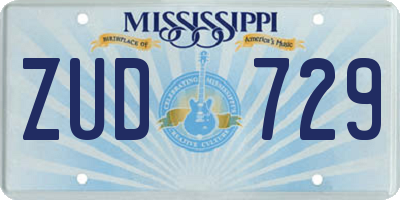 MS license plate ZUD729