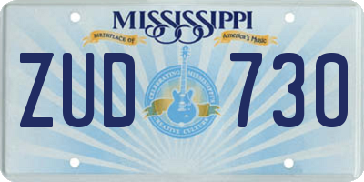 MS license plate ZUD730