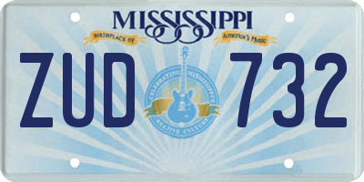 MS license plate ZUD732