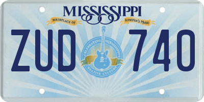 MS license plate ZUD740