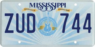 MS license plate ZUD744