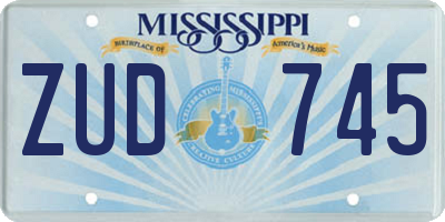 MS license plate ZUD745