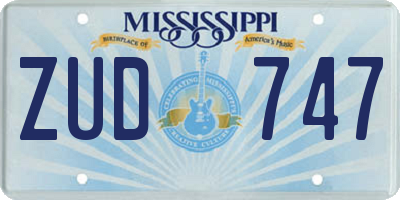 MS license plate ZUD747