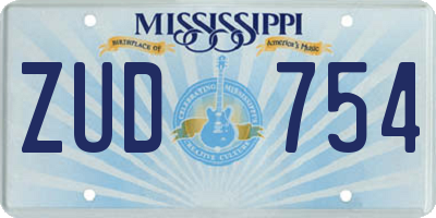 MS license plate ZUD754