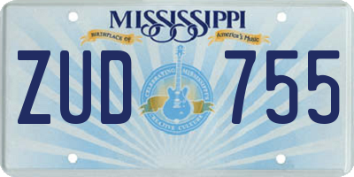 MS license plate ZUD755