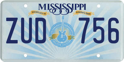 MS license plate ZUD756