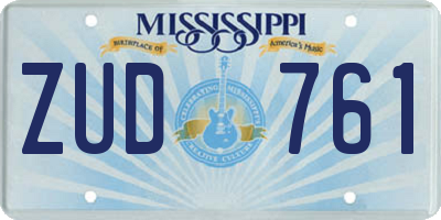 MS license plate ZUD761