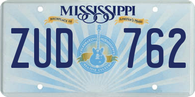 MS license plate ZUD762