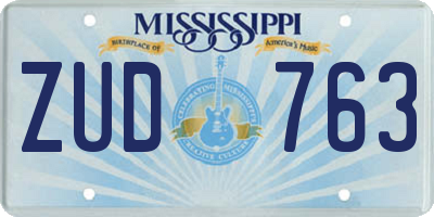 MS license plate ZUD763