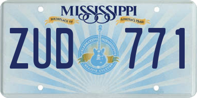 MS license plate ZUD771