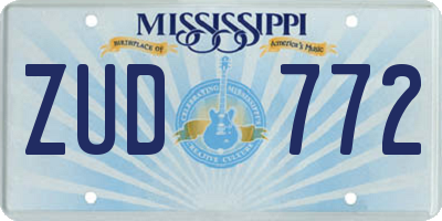 MS license plate ZUD772