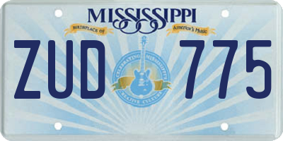 MS license plate ZUD775
