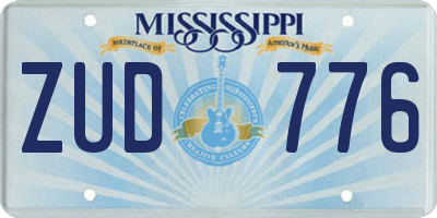 MS license plate ZUD776