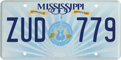 MS license plate ZUD779