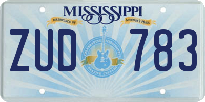 MS license plate ZUD783