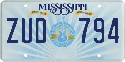 MS license plate ZUD794