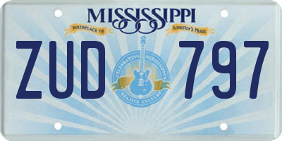MS license plate ZUD797