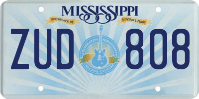 MS license plate ZUD808