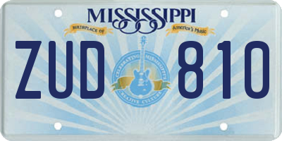 MS license plate ZUD810