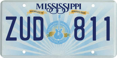 MS license plate ZUD811