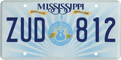 MS license plate ZUD812