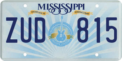 MS license plate ZUD815