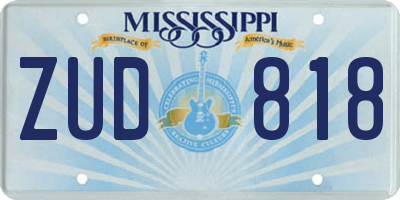 MS license plate ZUD818