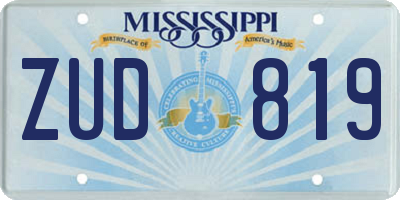 MS license plate ZUD819
