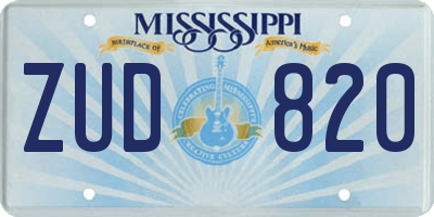 MS license plate ZUD820