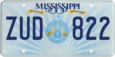 MS license plate ZUD822