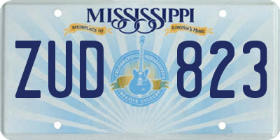 MS license plate ZUD823