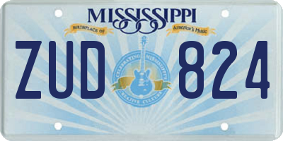 MS license plate ZUD824