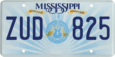 MS license plate ZUD825