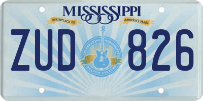 MS license plate ZUD826