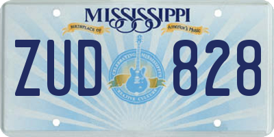 MS license plate ZUD828