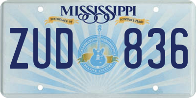 MS license plate ZUD836