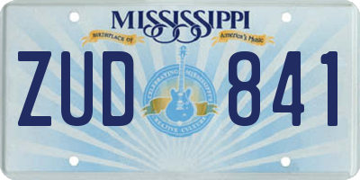 MS license plate ZUD841