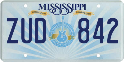 MS license plate ZUD842