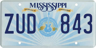 MS license plate ZUD843