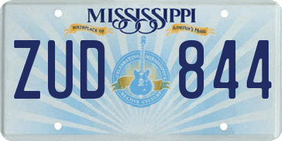 MS license plate ZUD844