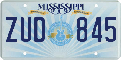 MS license plate ZUD845