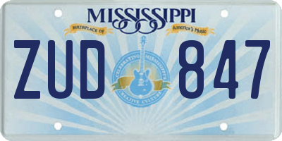 MS license plate ZUD847