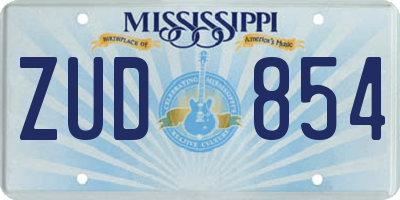 MS license plate ZUD854