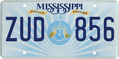 MS license plate ZUD856