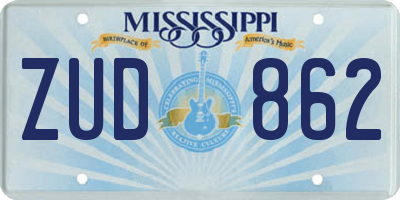 MS license plate ZUD862