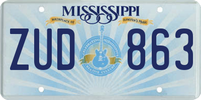 MS license plate ZUD863