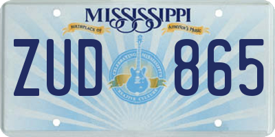 MS license plate ZUD865