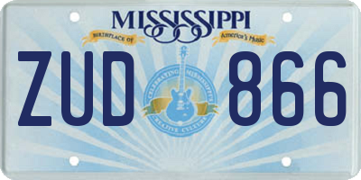 MS license plate ZUD866