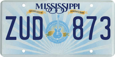 MS license plate ZUD873