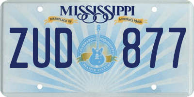 MS license plate ZUD877